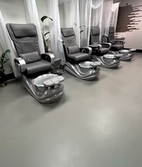 Pedicure area at Aqua Aveda Salon & Spa